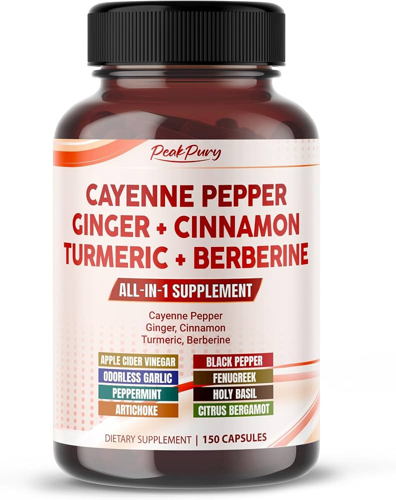 Cayenne Pepper Ginger Turmeric Berberine - Digestion, Gut Heath Support | Amazon (US)