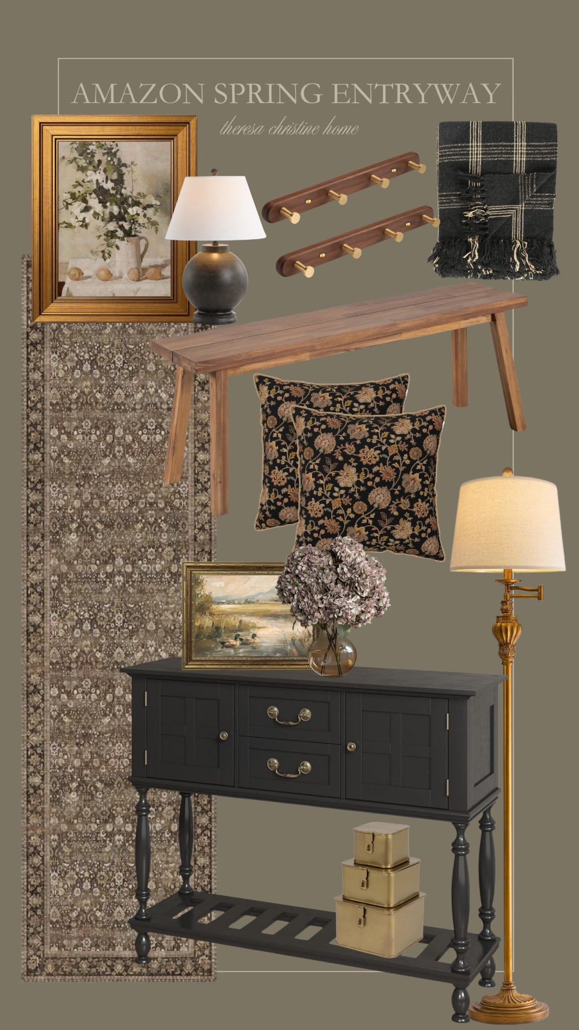 Amazon spring entryway 🤎 Moody home, vintage home, home refresh, Amazon home 

#LTKHome #LTKSeasonal