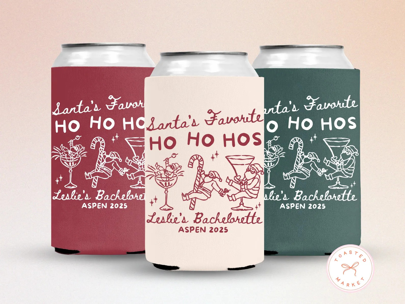 Christmas Bachelorette Can Cooler, Let's Go Hos Christmas Coozie, Holiday Bach Party Favors, Wint... | Etsy (US)