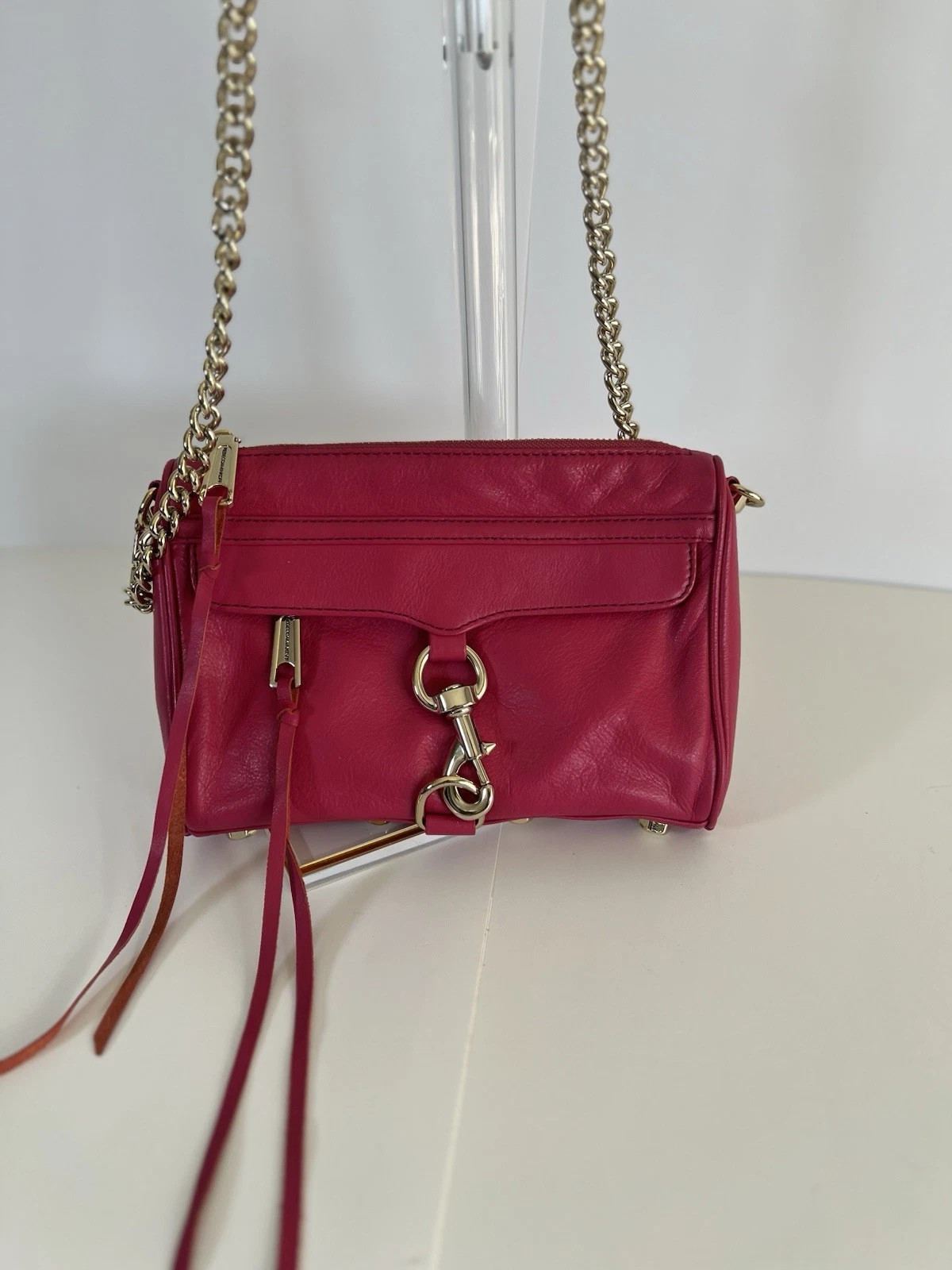 Rebecca Minkoff Womens Mini MAC Hot Pink Genuine Leather Cross Body Bag | eBay AU