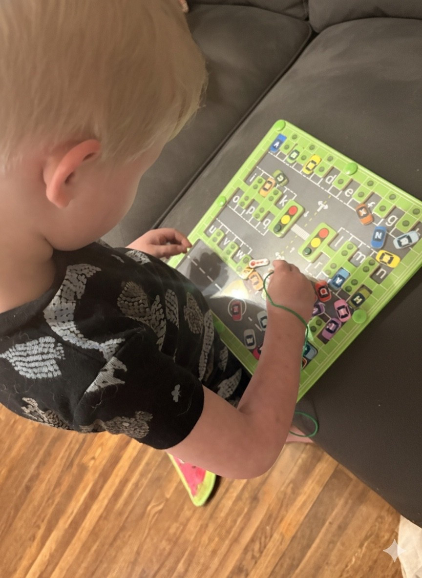 This magnetic alphabet maze helps develop critical thinking through maze problem solving. This keeps kids engaged on trips with no loose magnetic pieces. 

#LTKFindsUnder50 #LTKmomlife #LTKKids