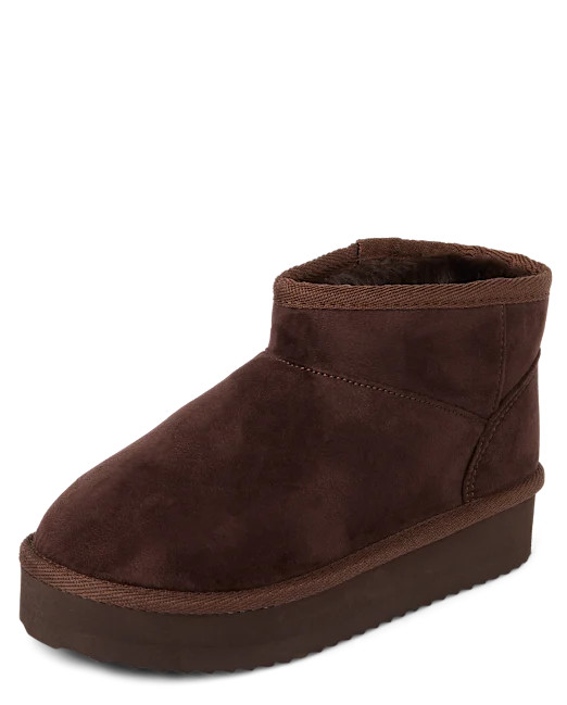 Girls Low Platform Teddy Boots - brown | The Children's Place