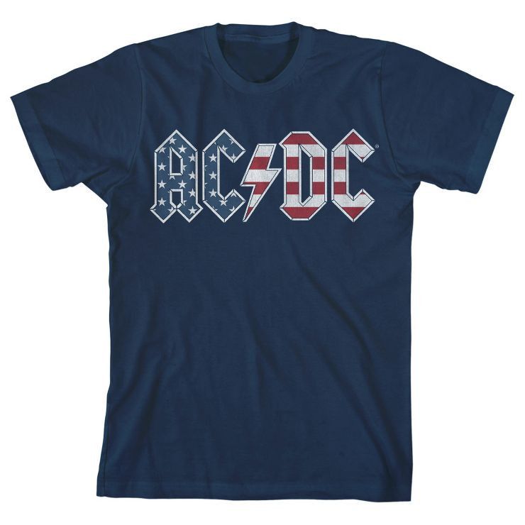 ACDC Rock Band Americana Logo Boy's Navy T-shirt | Target