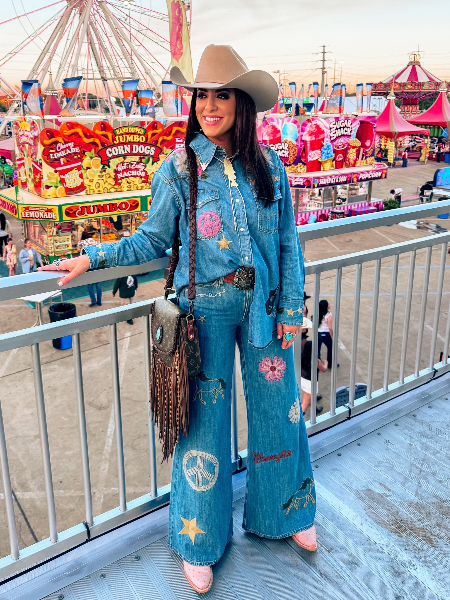 Wrangler denim set outfit for Lainey Wilson concert Rodeo, Lane Boots discount code Kiersten10 country concert outfit idea ￼

#LTKgrwm #LTKootd #LTKFestival