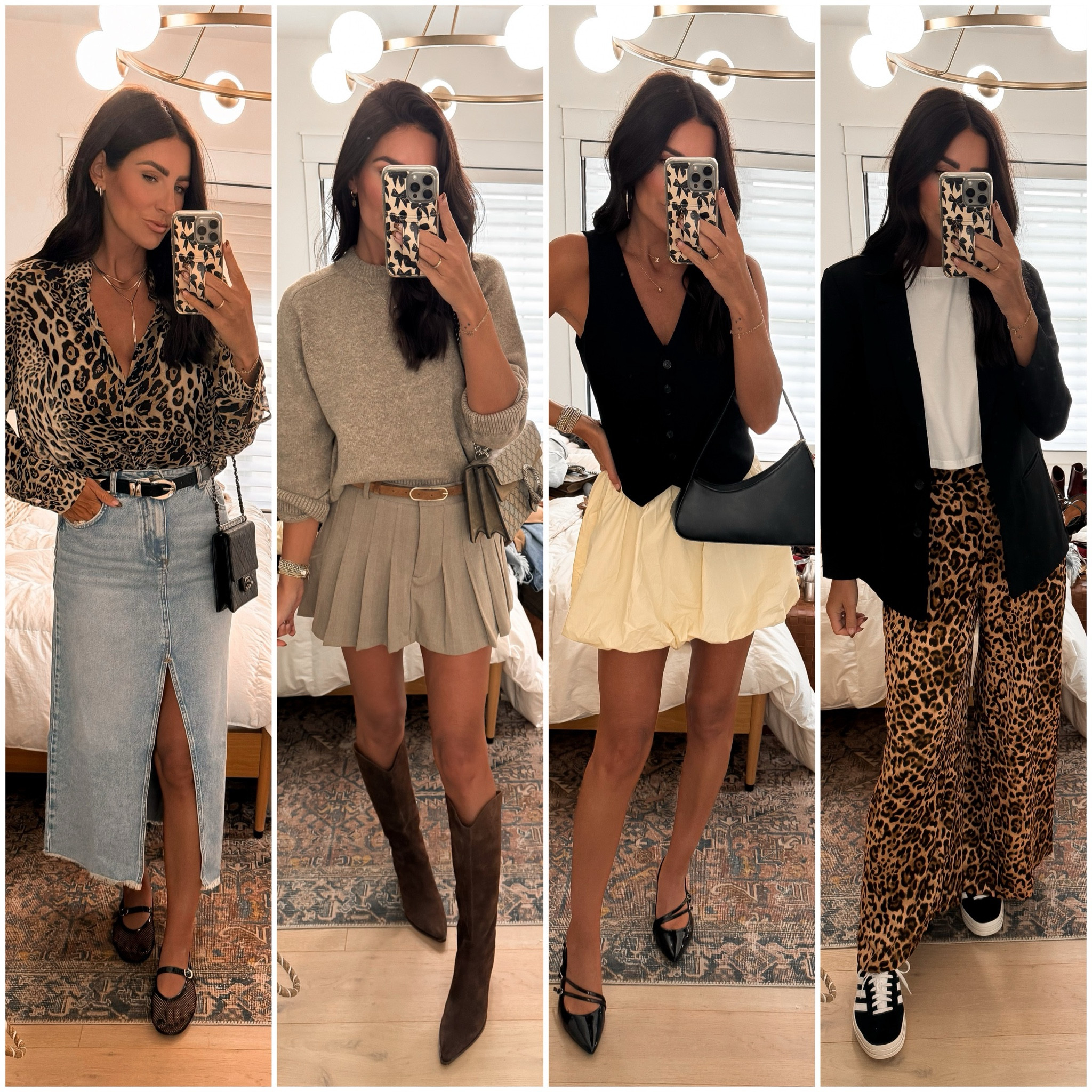 Fall fashion | snappy casual | blazer | leopard pants | bubble skirt | denim skirt | leopard blouse | suede boots 

#LTKStyleTip #LTKFindsUnder50 #LTKFindsUnder100