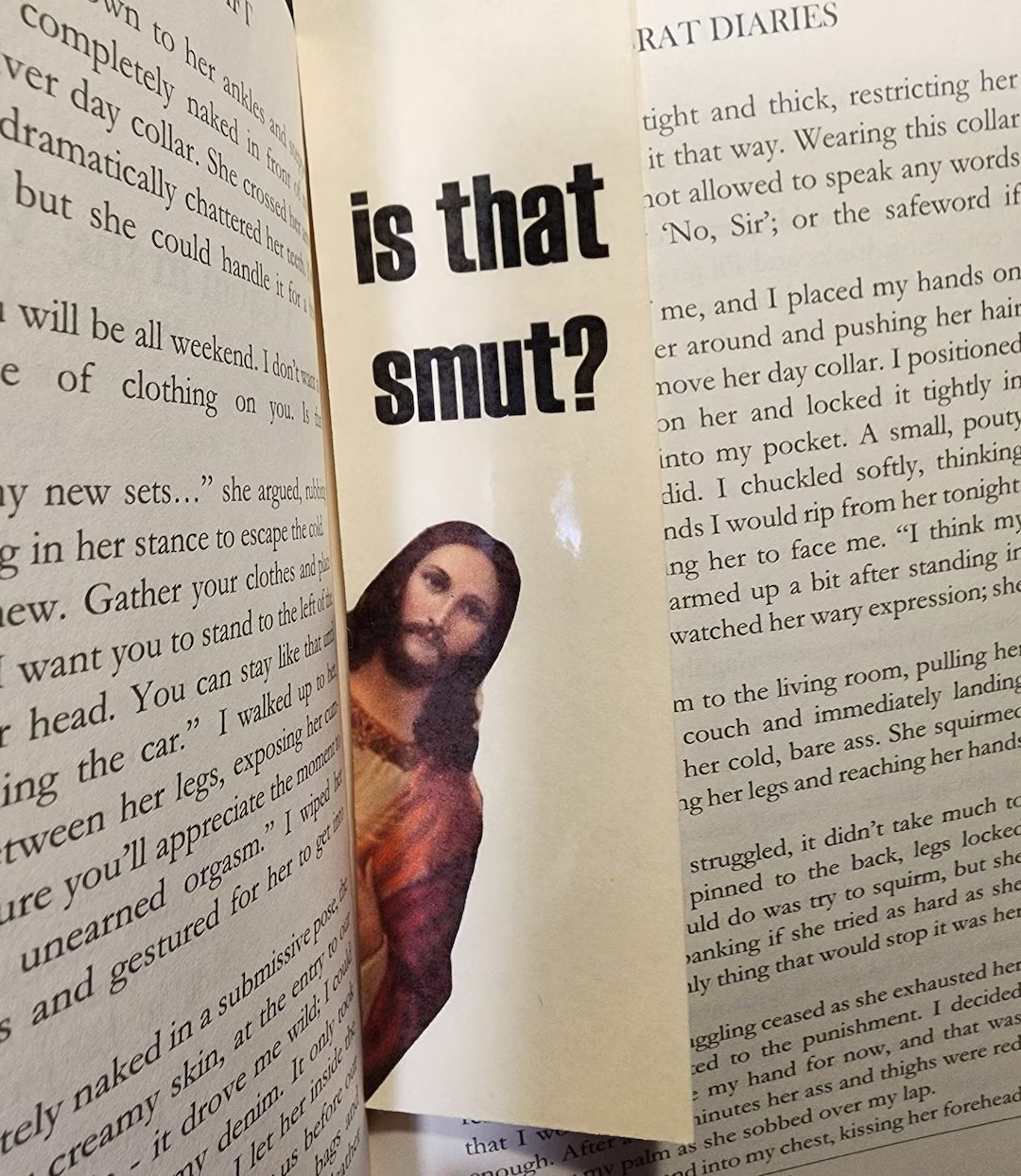 Peeking Jesus - Is that Smut? - Bookmark | Etsy (US)