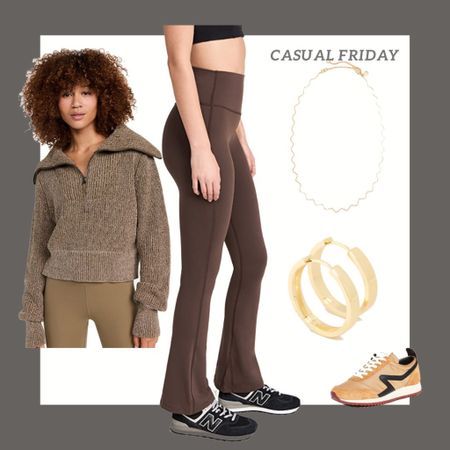 It’s the weekend!!! My favorite cozy staples - a varley half zip sweater and high waisted flared yoga pants from splits 59- these have really stood the test of time! Pair with gold hoops (under $50) and a dainty gold necklace (under $50)

Gifts for her , thanksigiving outfit, weekend outfit, weekend style , casual outfit , yoga pants , cute sweaters , yoga outfits , cute pullovers , fitness gifts , gold jewelry under $50, gold necklace under $100

#LTKHoliday #LTKU #LTKunder100