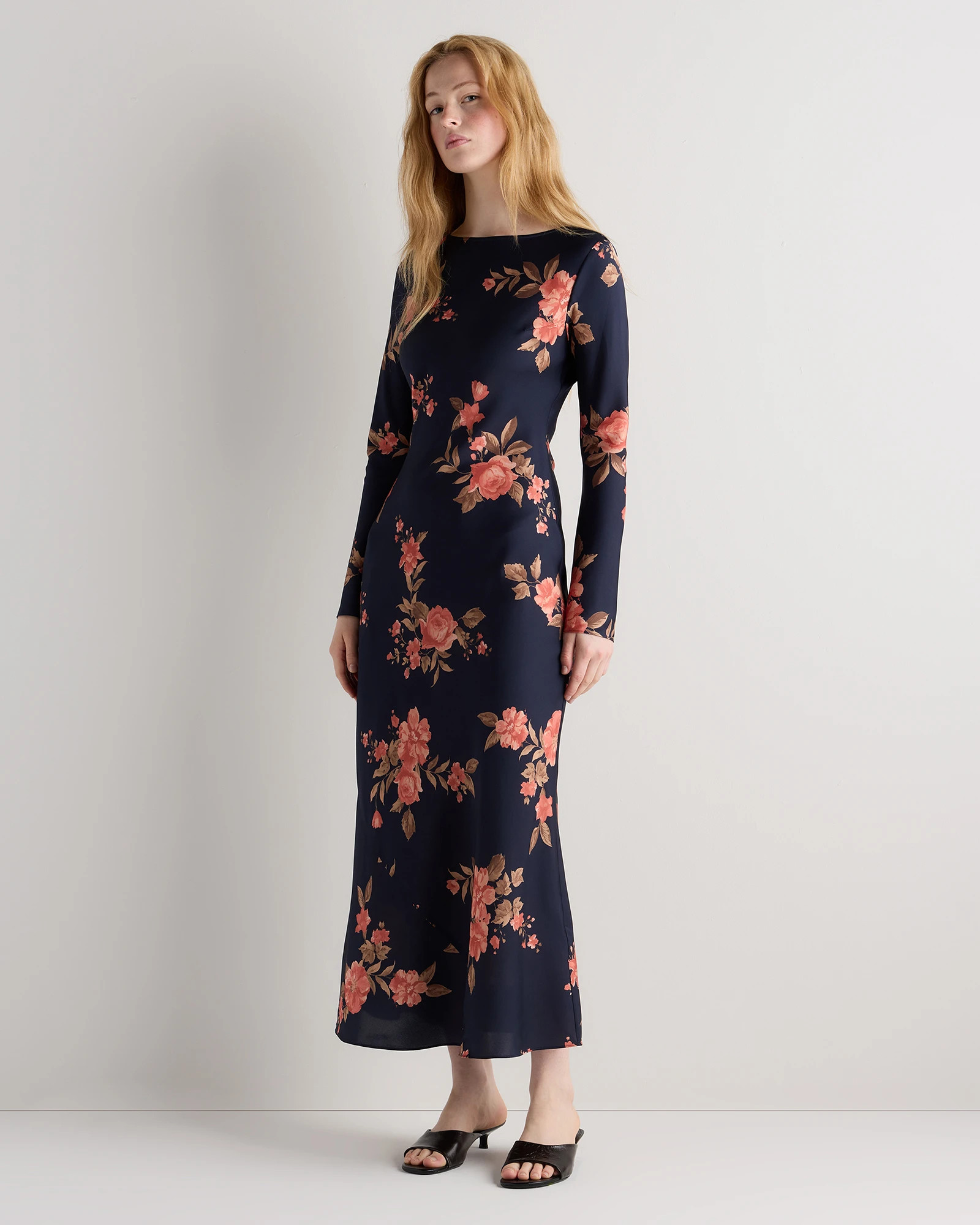 Washable Stretch Silk Long Sleeve Maxi Dress | Quince