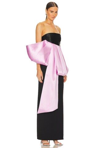 SOLACE London Maeve Maxi Dress in Black & Blush from Revolve.com | Revolve Clothing (Global)