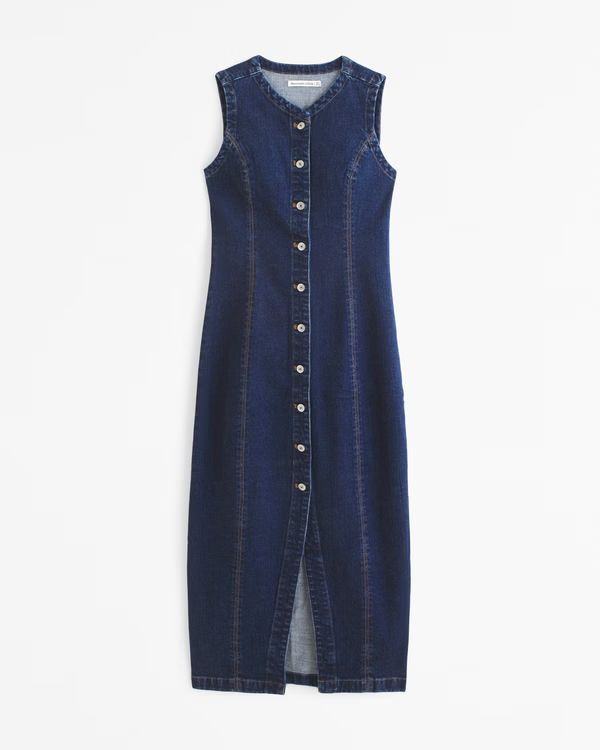 The A&F Mara High-Neck Vest Midi Dress | Abercrombie & Fitch (US)