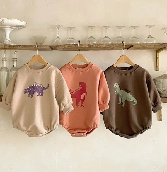 Dino Bubble Romper Made in Korea - Etsy | Etsy (US)