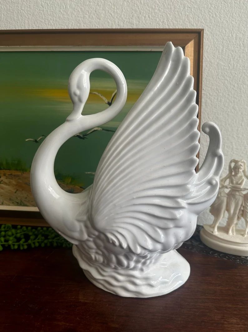 Vintage 1960’s Maddux of California Ceramic Swan Television Lamp Planter | Etsy (US)