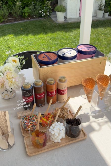 Ice cream bar set up! Perfect for birthdays, summer and Memorial Day weekend! 

#LTKHome #LTKFamily #LTKParties