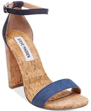 Steve Madden Women's Carrson Two-Piece Cork-Block-Heel Sandals | Macys (US)