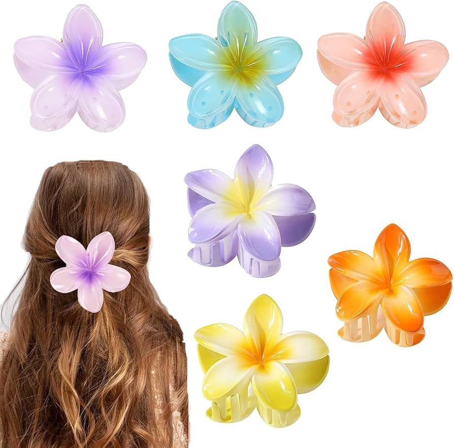 6 StüCk Blumen-Haarklammern Egg Flower Hair Claw Clip Starker Halt GroßE Krallenklammern FüR D... | Amazon (DE)