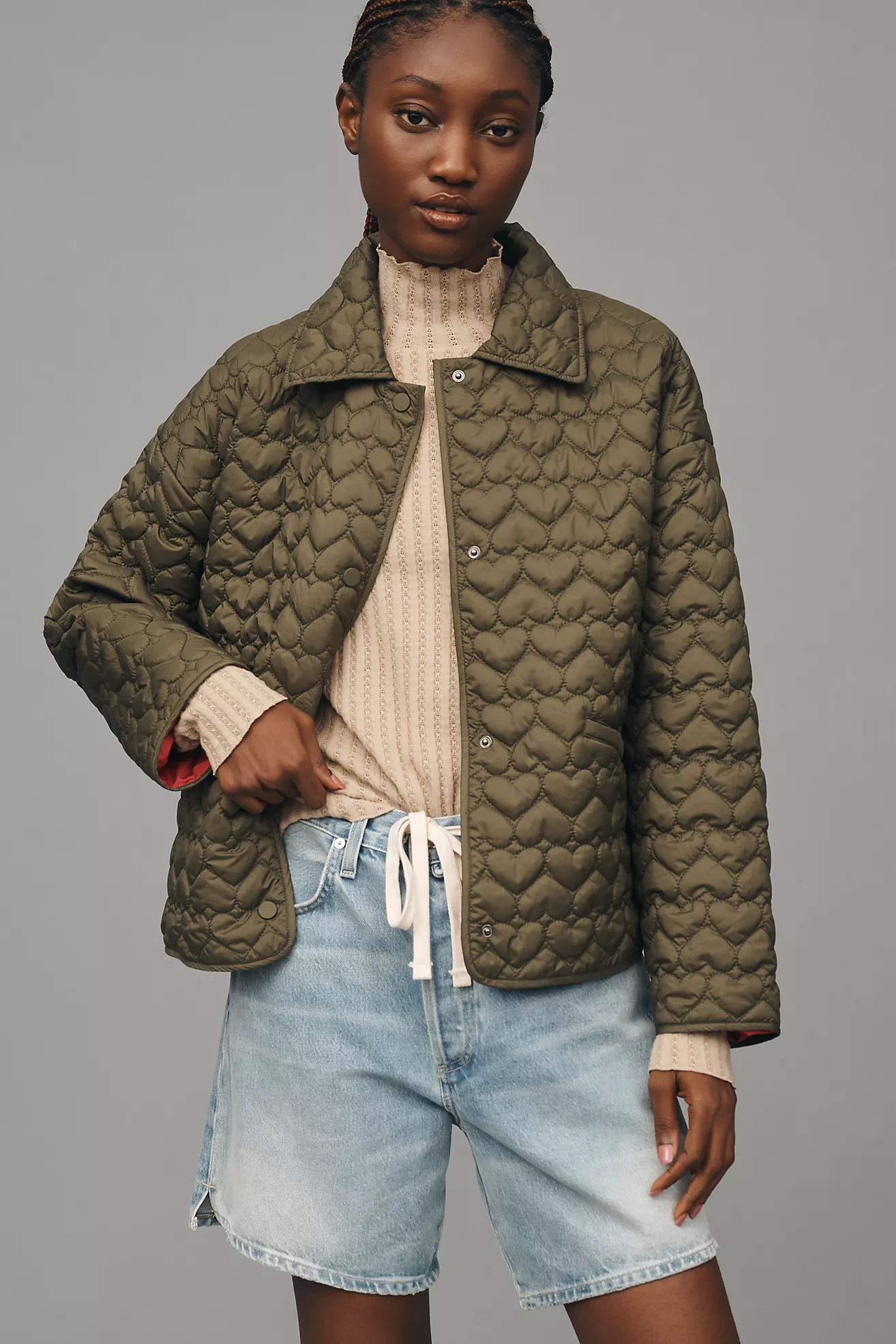 Maeve Heart-Quilted Liner Jacket | Anthropologie (US)