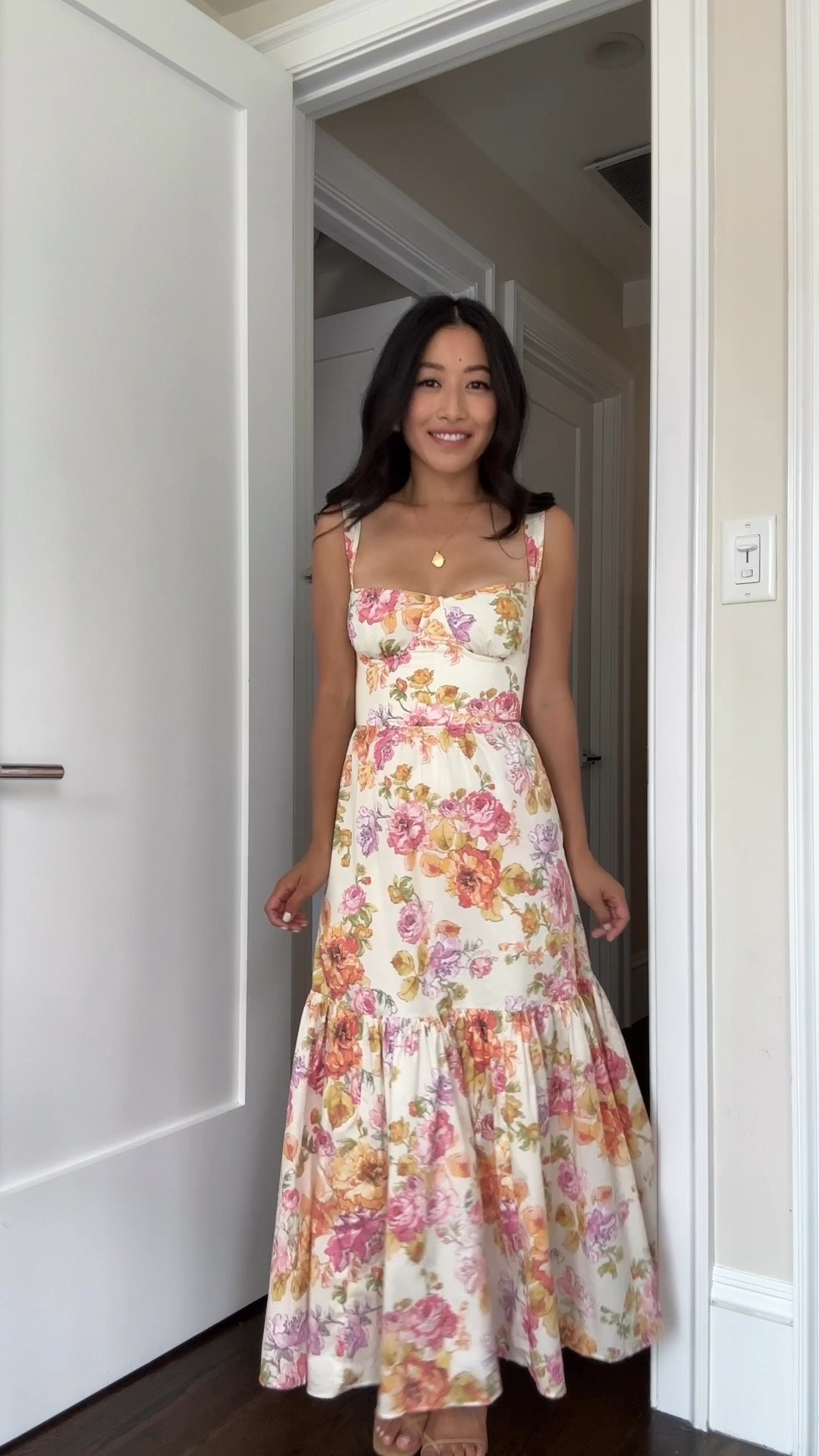 Such a gorgeous special occasion or wedding guest dress that comes in several prints! Well made with a full lining, corset too, bust cups, adjustable straps and back zipper.   Been eying this House of CB dress for ages and finally got this print in size X-Small with A/C cups.   Exact color I have on is "Ivoryfp”   Super cute and flattering but sizing and the bust cups can be tricky to fit for different body types.   I’m currently 5 feet tall about 96lb and this fits like a glove but some space at the cups. In my opinion this runs small at the bodice and the waist is like a 00, and would be most flattering for someone with a B to C cup in order to fill out the cups more. 

XS waist measures 11.5” across the waist and 14” across the chest top.   Linking the same Elia dress style in different prints that are available.  #petite friendly floral wedding dress

#LTKParties #LTKWedding 

#LTKSeasonal