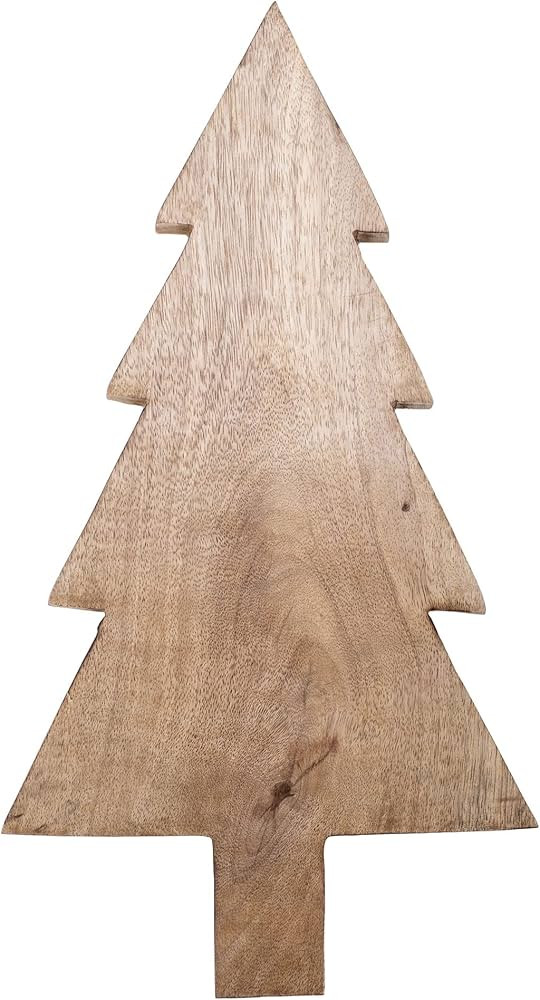 Mary Square Natural Brown Christmas Tree 17.25 x 9.5 Mango Wood Christmas Cheese Cutting Board | Amazon (US)