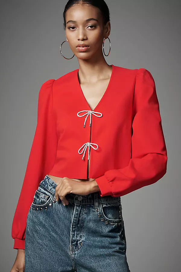 DOLAN Bow-Front Cardigan Top | Anthropologie (US)
