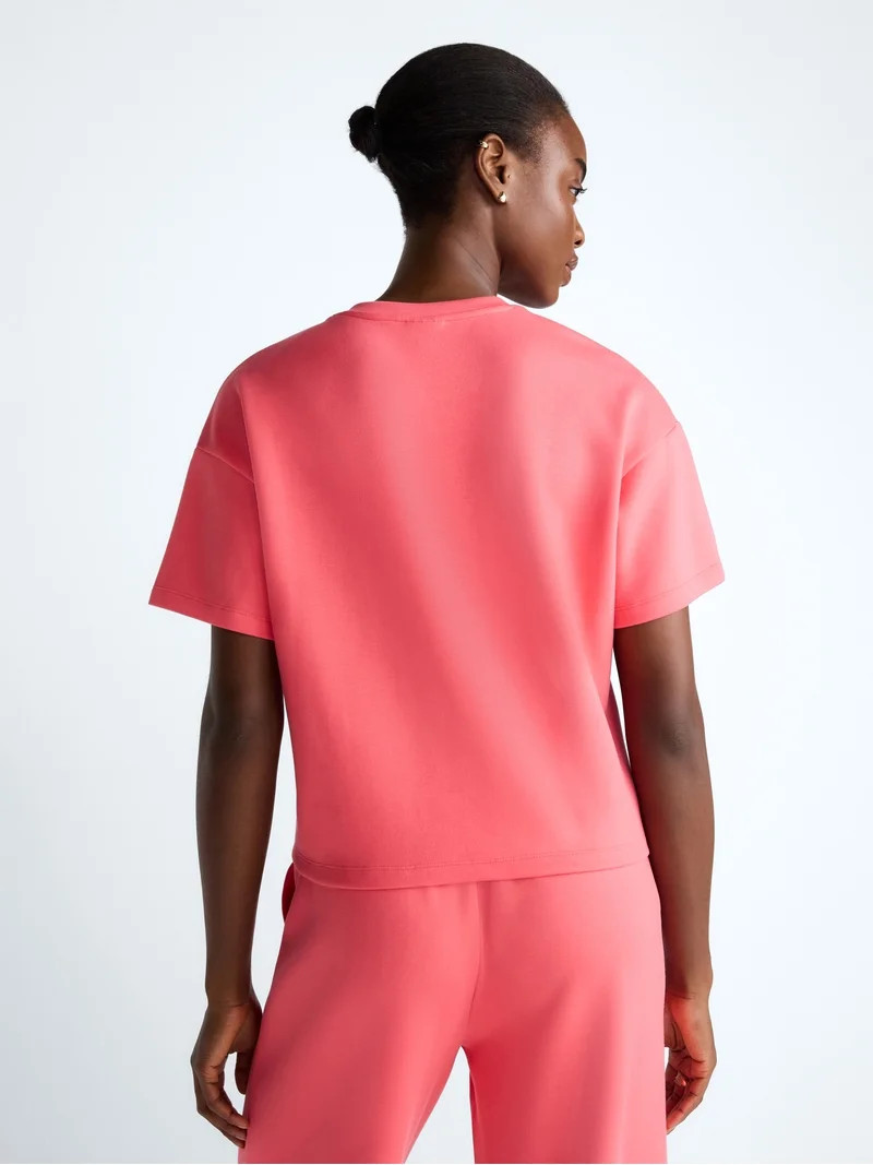 Scoop Women's and Women's Plus Scubaknit Tee with Short Sleeves, Sizes XS-4X - Walmart.com | Walmart (US)