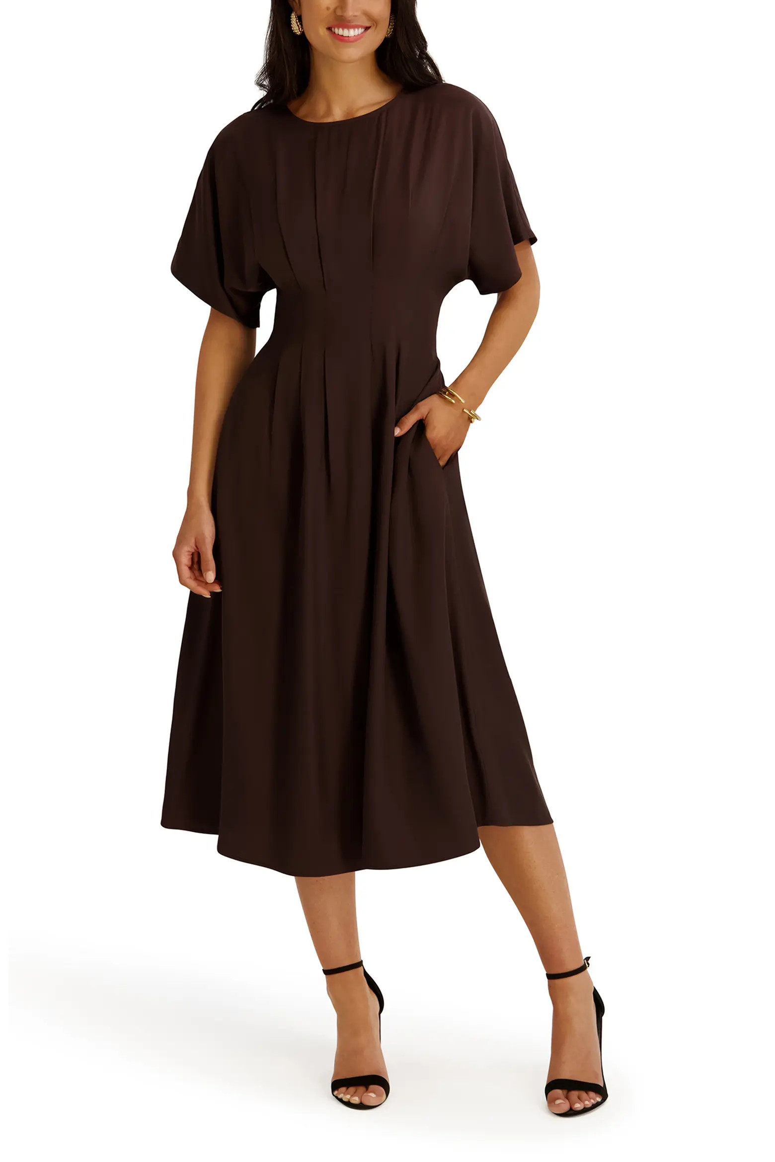 Kensie Short Sleeve Fit & Flare Midi Dress (Women) | Nordstromrack | Nordstrom Rack