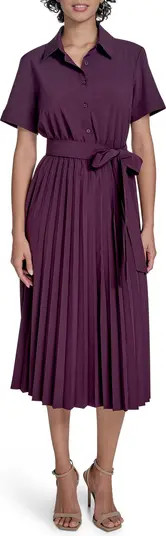 Calvin Klein Short Sleeve Pleated Shirtdress | Nordstromrack | Nordstrom Rack