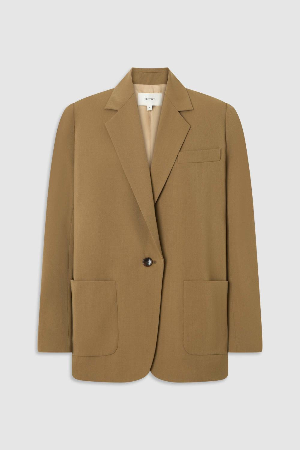 Single Breasted Blazer Dark Rye | Oroton