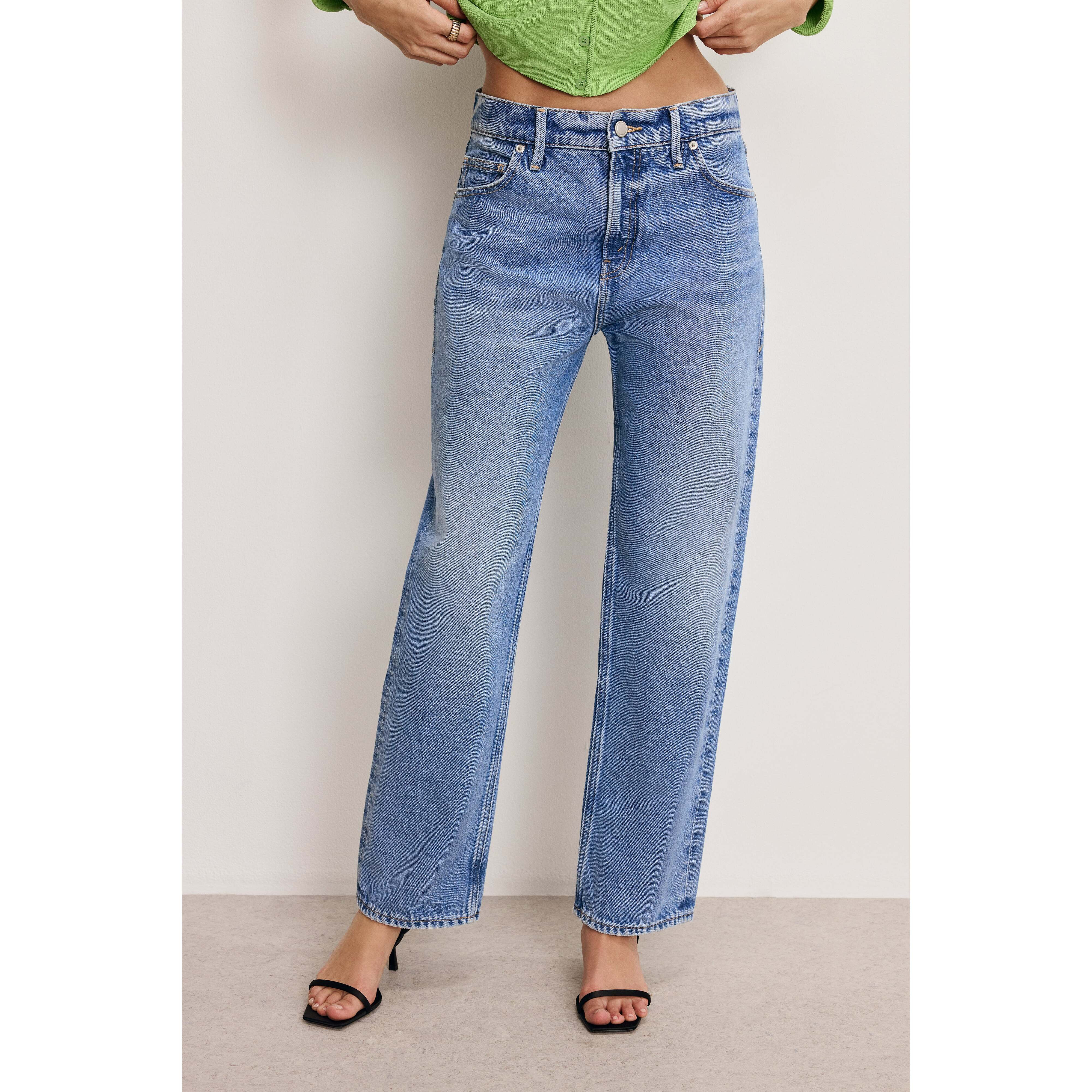 Women's Good Relaxed Straight Jeans | Indigo, Size 20 Plus | Good American by Khlo� Kardashian | Good American