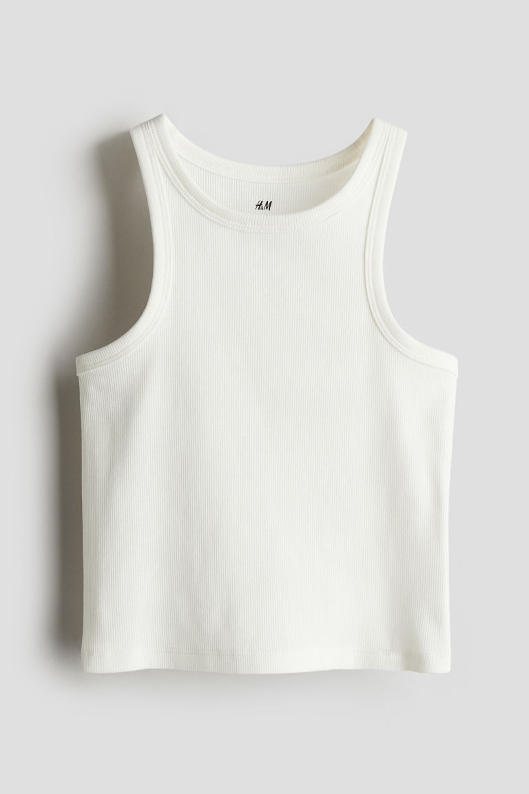 H & M - Geripptes Baumwoll-Tanktop - Weiß - Kinder | H&M (DE, AT, CH, NL, FI)