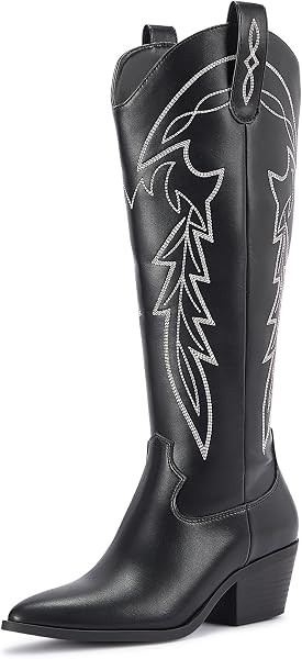 LISYIIZ Women's Cowboy Boots, Knee High Western Pointed Toe Boots | Amazon (US)