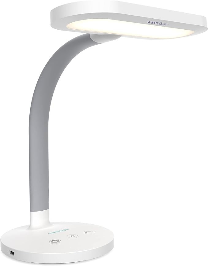 Verilux HappyLight Duo - 2-in-1 Light Therapy & Task Desk Lamp - UV-Free Full Spectrum LED, 10,00... | Amazon (US)