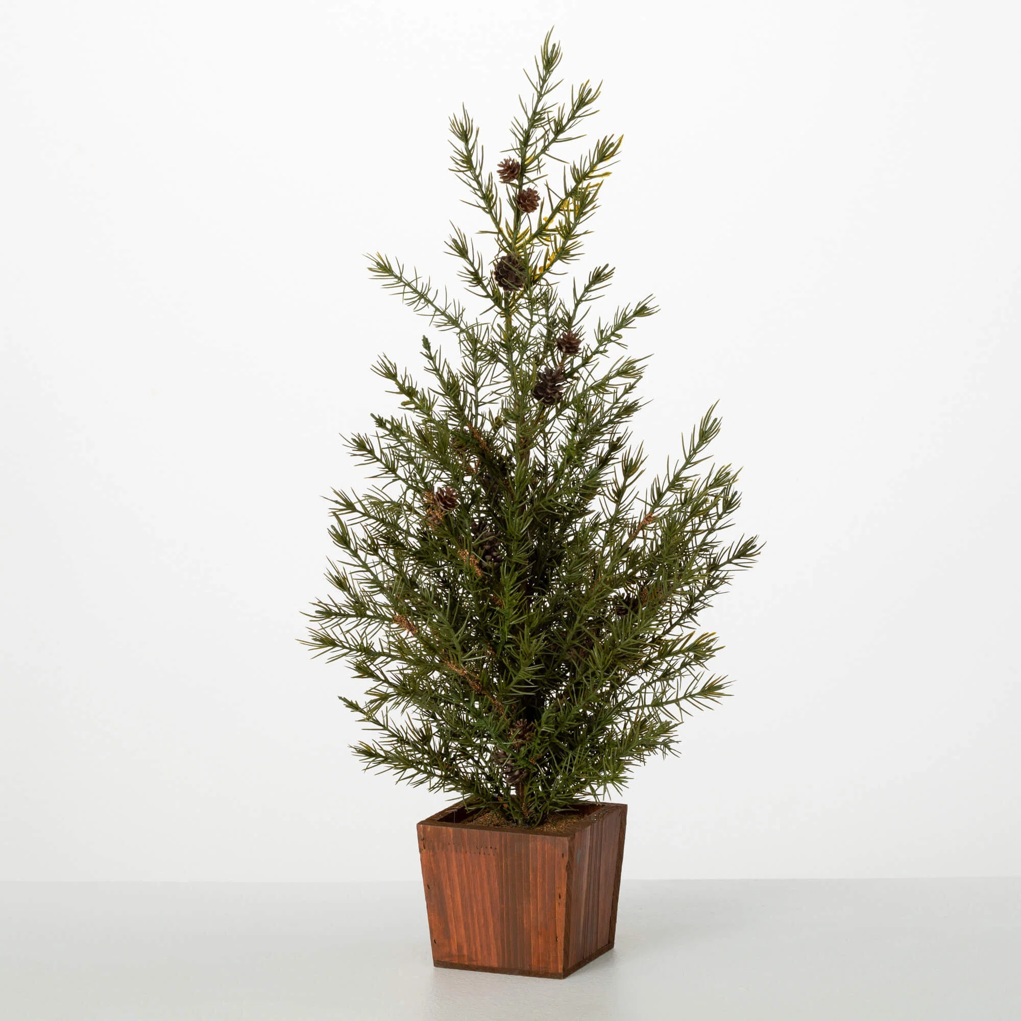 The Holiday Aisle® 25.25" Artificial Christmas Potted Cedar Pinecone Tree, Green | Wayfair | Wayfair North America