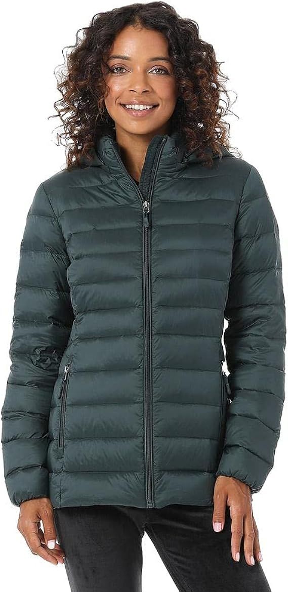 32 DEGREES Women’s Water-Repellent Packable Down Jacket, Ultra-Light with Detachable Hood | Amazon (US)