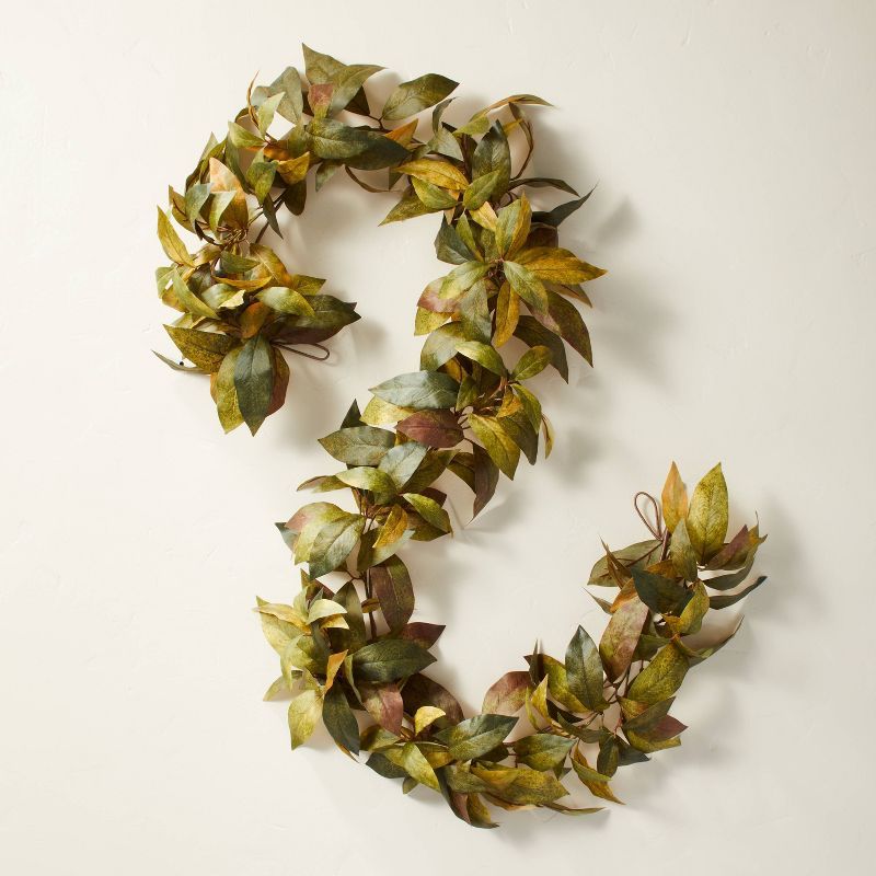 6&#39; Faux Bay Leaf Garland - Hearth &#38; Hand&#8482; with Magnolia | Target
