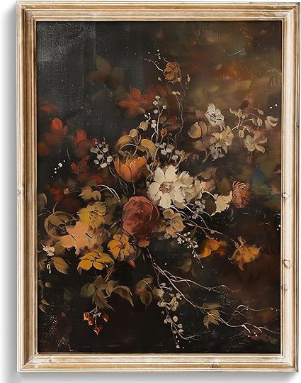 uniro Vintage Floral Wall Art Print, Moody Dark Autumn Flower Wall Painting, Retro Botonical Fall... | Amazon (US)