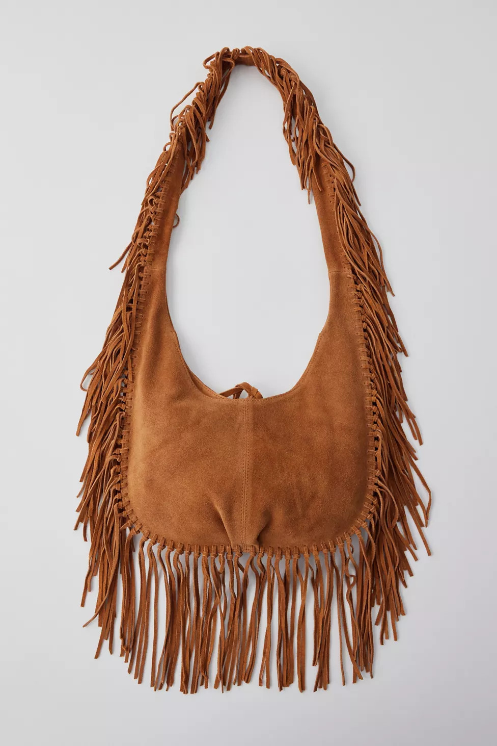 Silence + Noise Suede Fringe Hobo Sling Bag | Urban Outfitters (US and RoW)