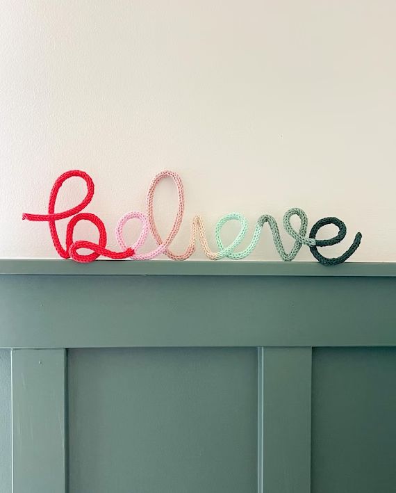Believe Christmas Sign, Kid Room Christmas Wall Hanging, Believe In The Magic Holiday Sign, Pink ... | Etsy (US)