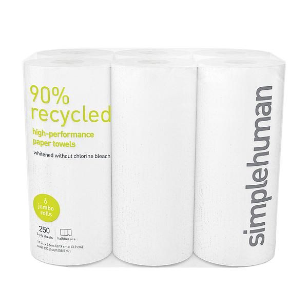 simplehuman 90% Recycled Paper Towels | The Container Store