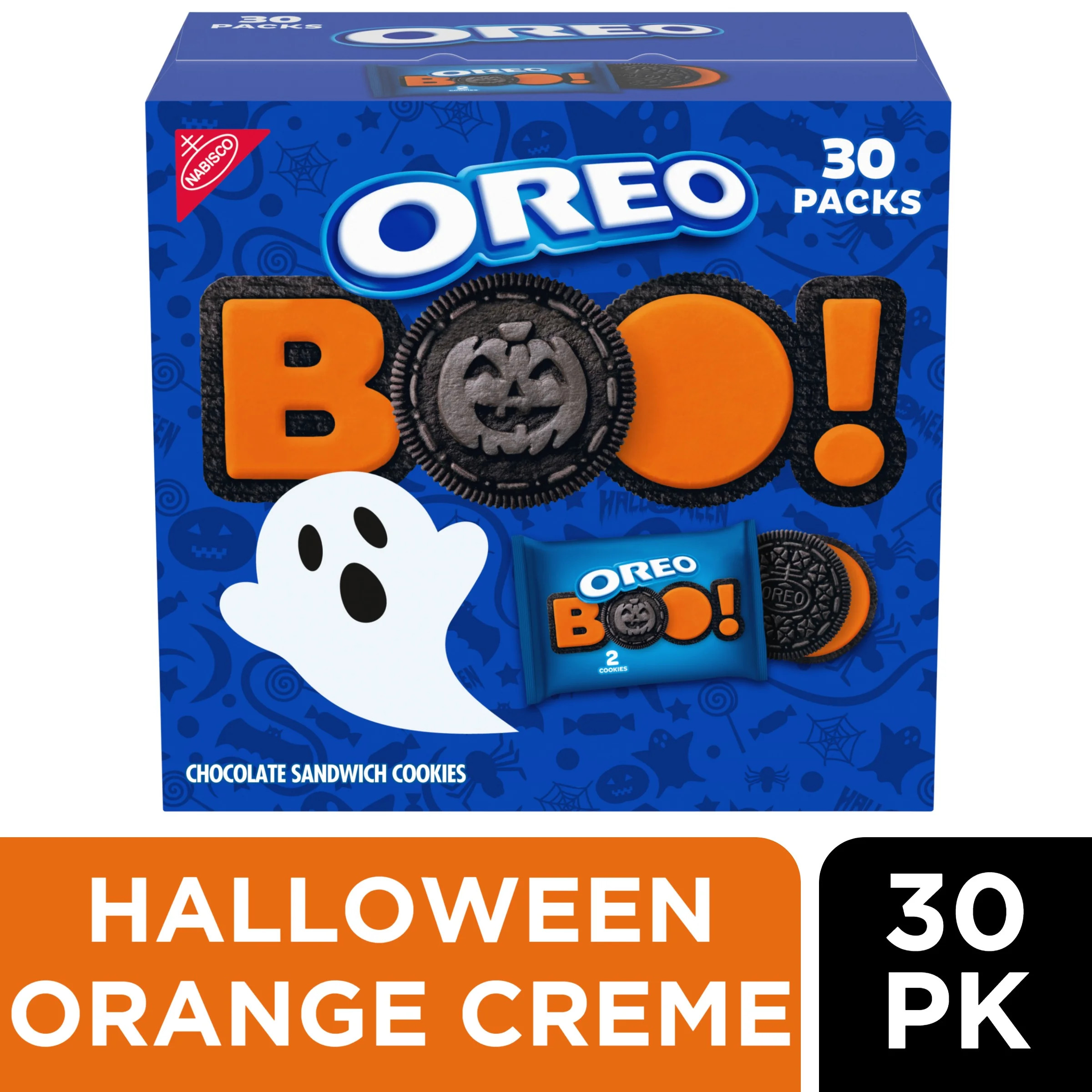 OREO Orange Creme Chocolate Halloween Sandwich Cookies, 30 Snack Packs (2 Cookies per Snack Pack) | Walmart (US)