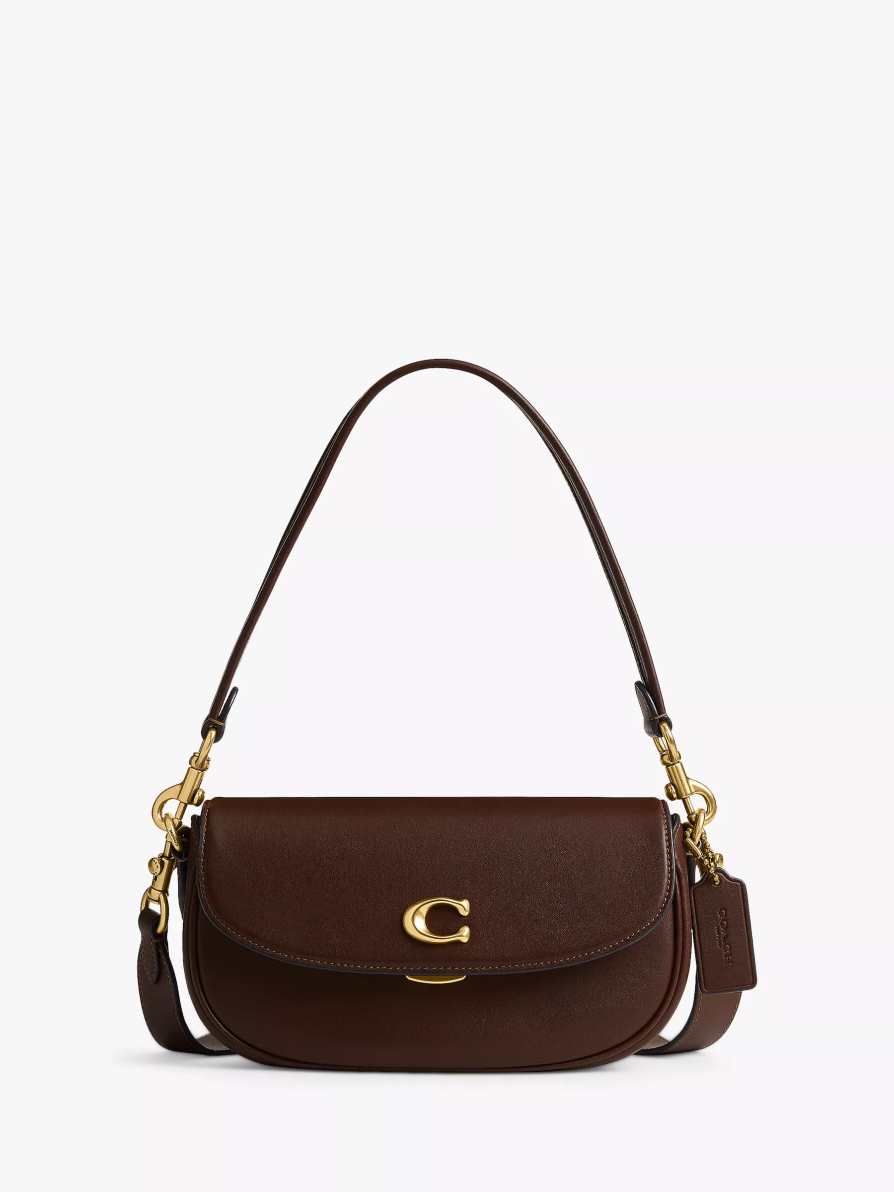 CoachEmmy Leather Shoulder Bag, Maple | John Lewis (UK)