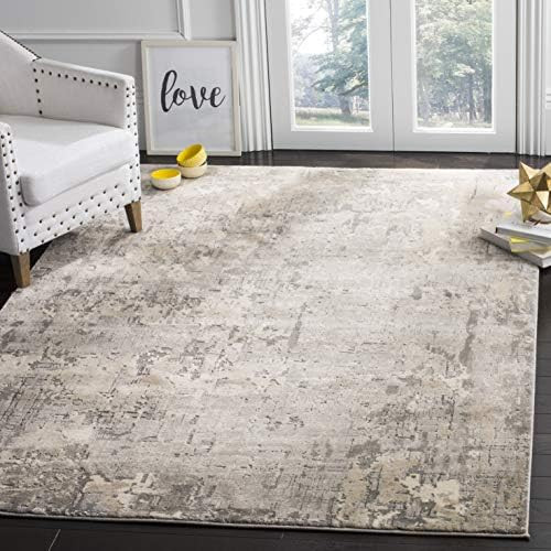 Safavieh Meadow Collection MDW178F Modern Abstract Area Rug, 9' x 12', Grey | Amazon (US)