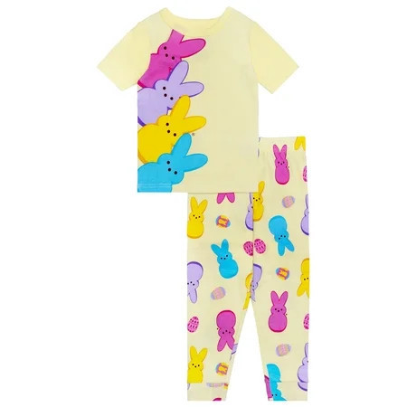 Peeps Girls 2- Piece Easter Short Sleeve and Pant Pajama Set Sizes 4-10 | Walmart (US)