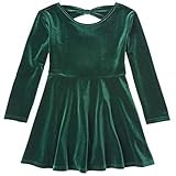 The Children's Place Girls' Velour Bow Back Dress Spruceshad XL (14) | Amazon (US)