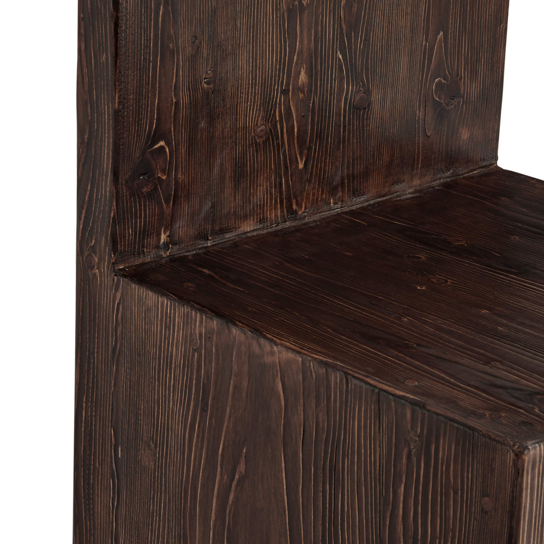 EM Wabisabi Rustic Cube Block Reclaimed Pine Wood Accent Chair | Eternity Modern