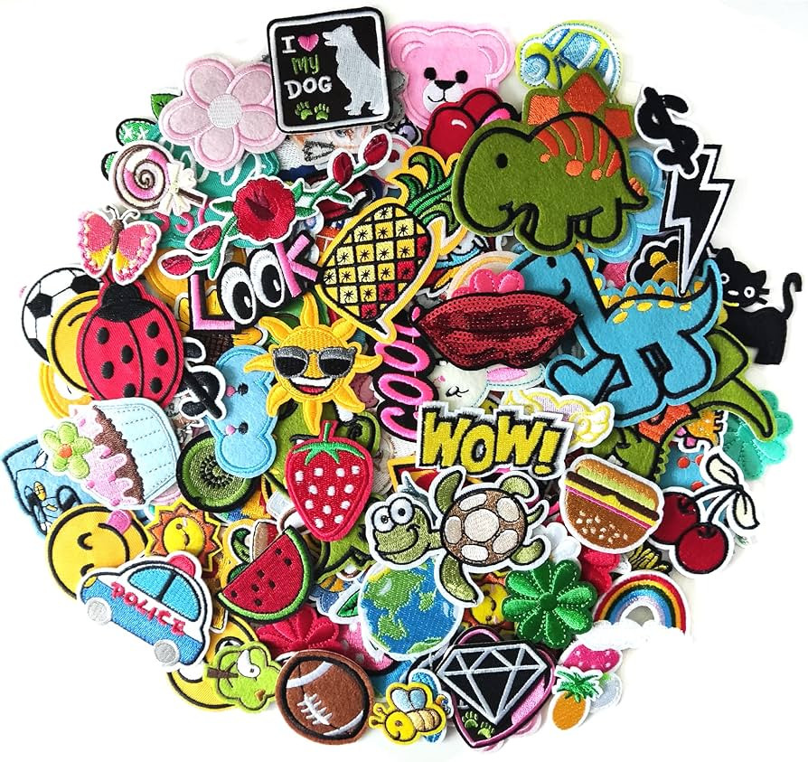 80pcs Random Assorted Styles Embroidered Patches, Bright Vivid Colors, Sew On/Iron On Patch Appli... | Amazon (US)