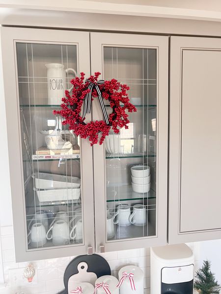 The perfect size wreath for cabinets, on the back of chairs or small doors. All I added was ribbon and a command hook!

Christmas. Wreath. Berry Wreath. Target. Kitchen Decor. Home.

#LTKstyletip #LTKhome #LTKHoliday