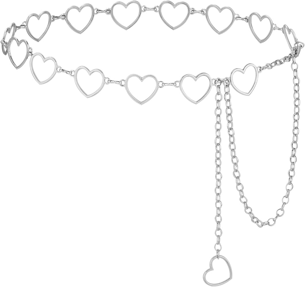 AWAYTR Waist Chains Belts for Women - Rhinestone Gold Silver Chain Belts for Dresses | Amazon (US)