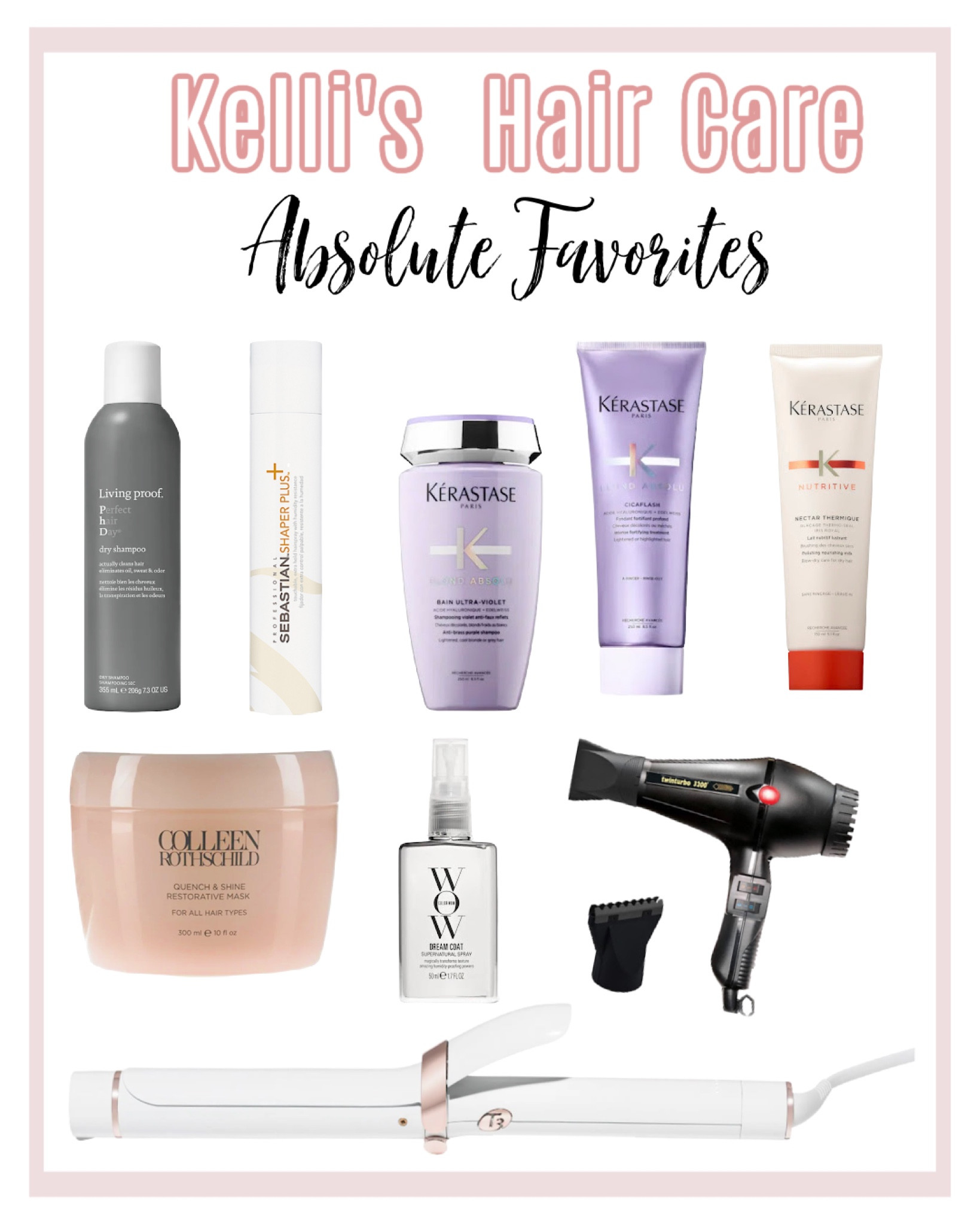 Here are all of the hair products I use to keep my color treated hair looking healthy. 
