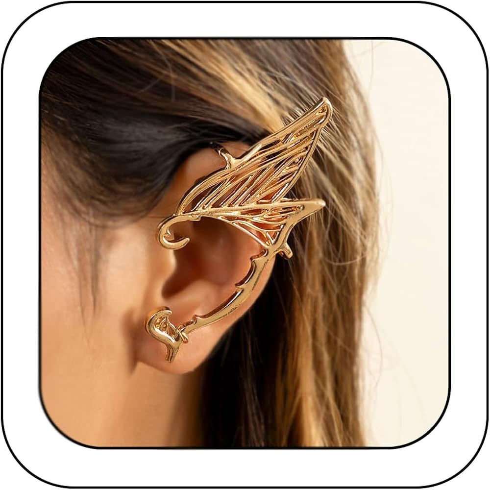 Kenfery Vintage Elves Ear Cuff Retro Pierced Ear Wrap Cartilage Stud Earring Gothic Women's Filig... | Amazon (US)