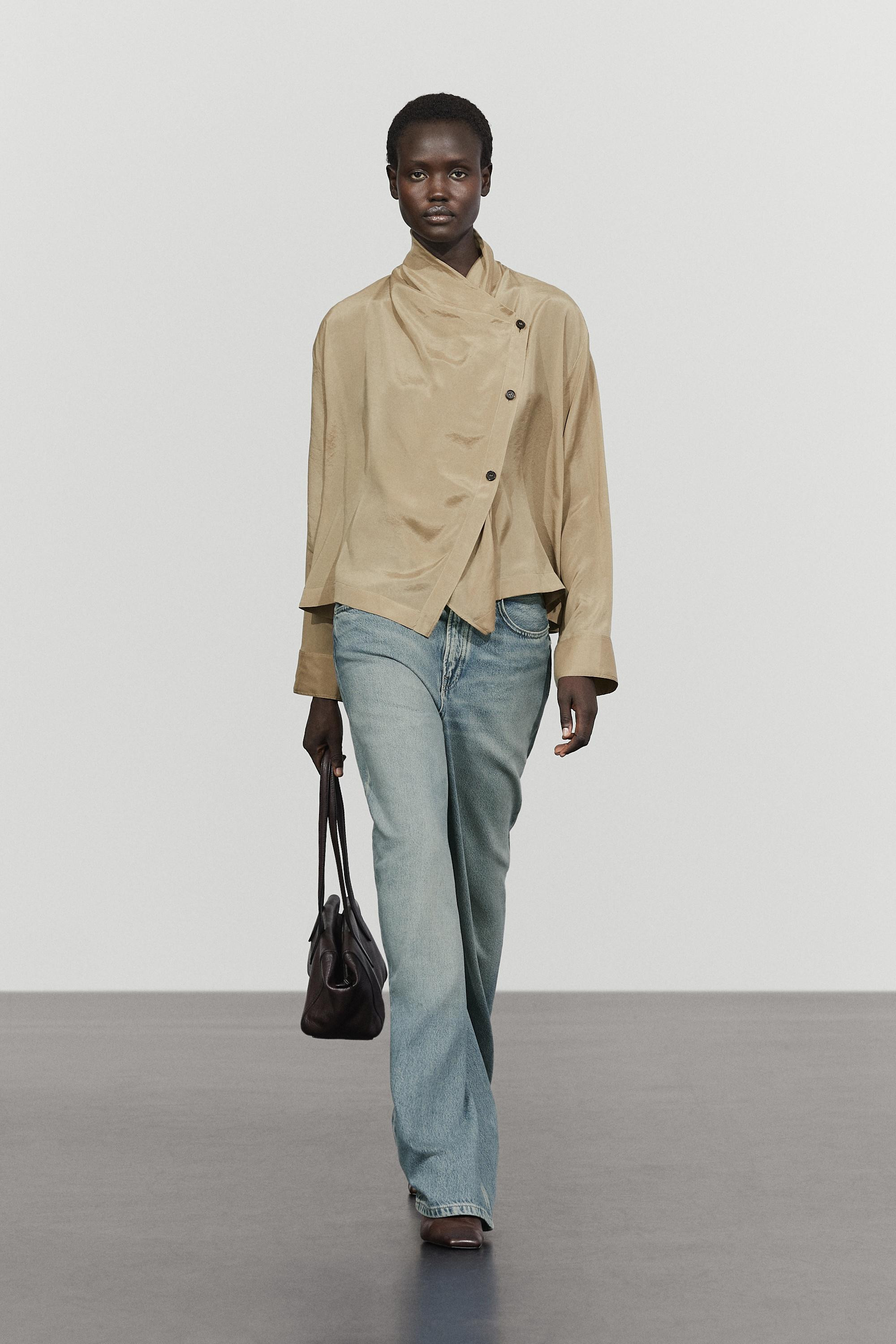 Double-breasted shirt with collar detail | Massimo Dutti UK